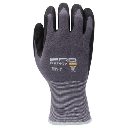 ERB SAFETY 211-113 Nylon with Spandex Glove, Micro-Foam Coating, Breathable, LG, PR 22504